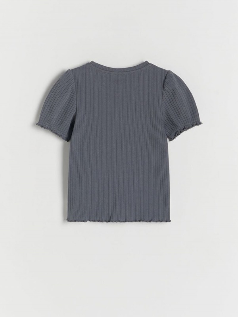 Reserved Rib Knit T-shirts Mädchen Dunkelgrau | RCP-042937