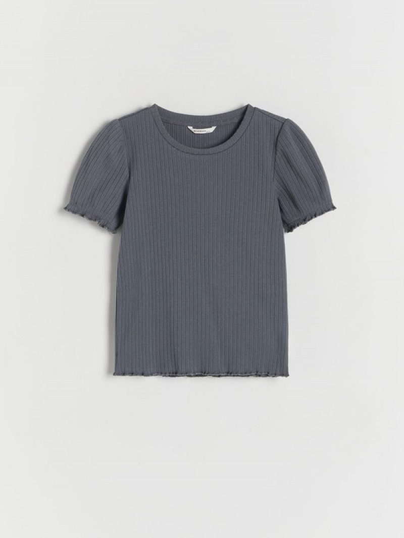 Reserved Rib Knit T-shirts Mädchen Dunkelgrau | RCP-042937