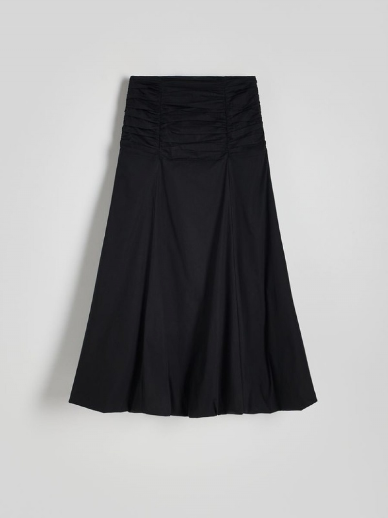 Reserved Ruched Röcke Damen Schwarz | SWV-193576