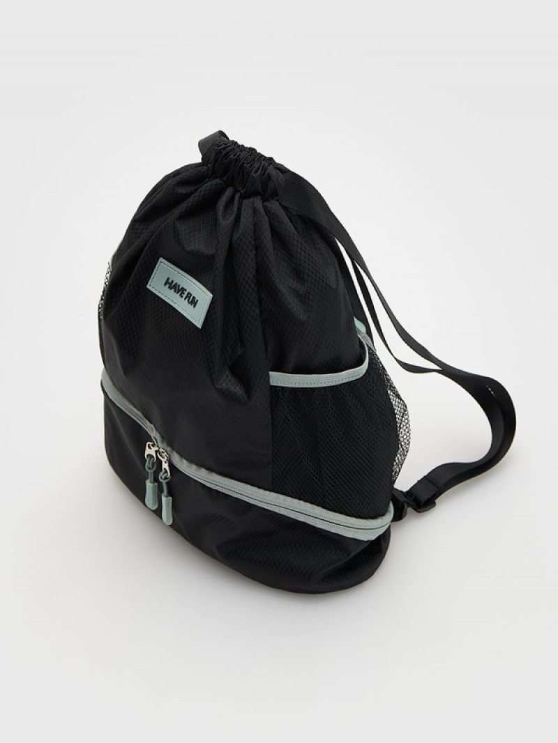 Reserved Rucksack Taschen Mädchen Schwarz | JGH-324865