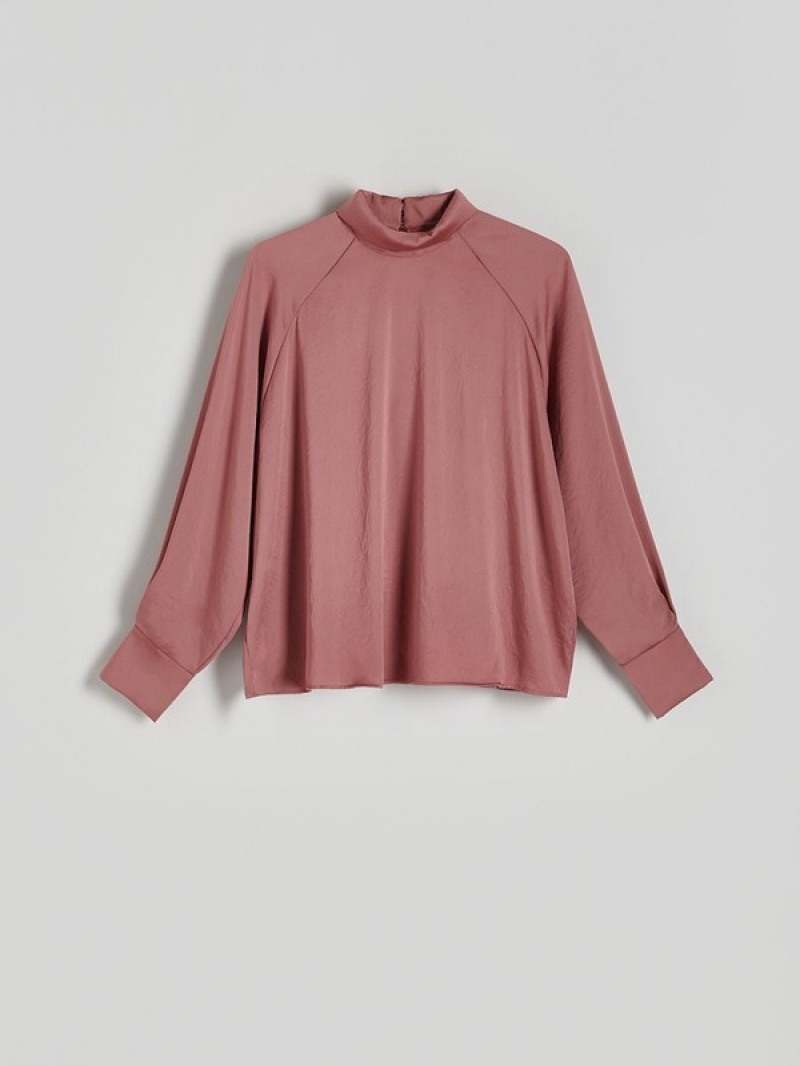 Reserved Satin Top Hemd Damen Rosa | UOC-126508