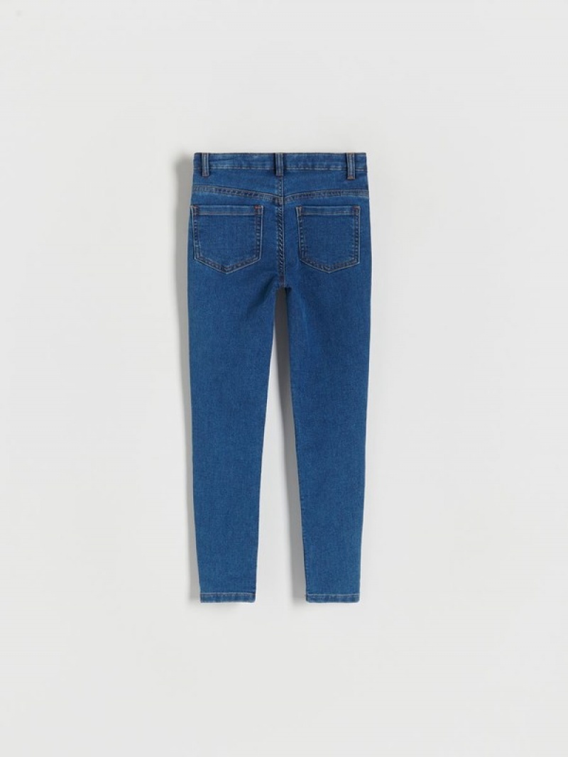 Reserved Schlank High Taille Jeans Mädchen Blau | FVO-280347