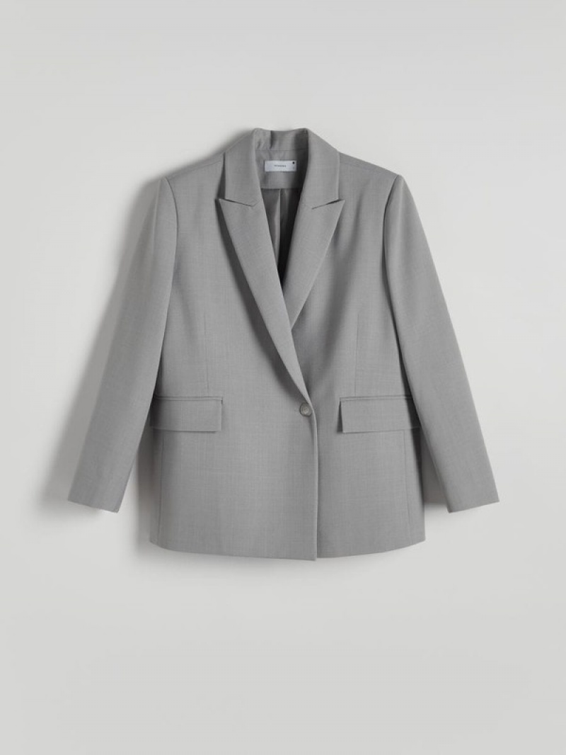 Reserved Simple Design Blazer Damen Grau | FPK-674231