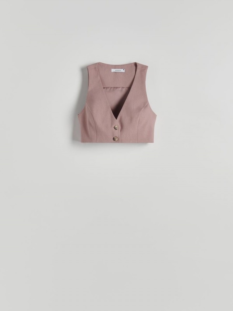 Reserved Simple Weste Damen Rosa | VOJ-632019