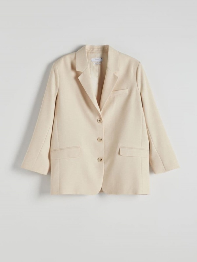 Reserved Single-breasted Blazer Damen Beige | WJG-854329