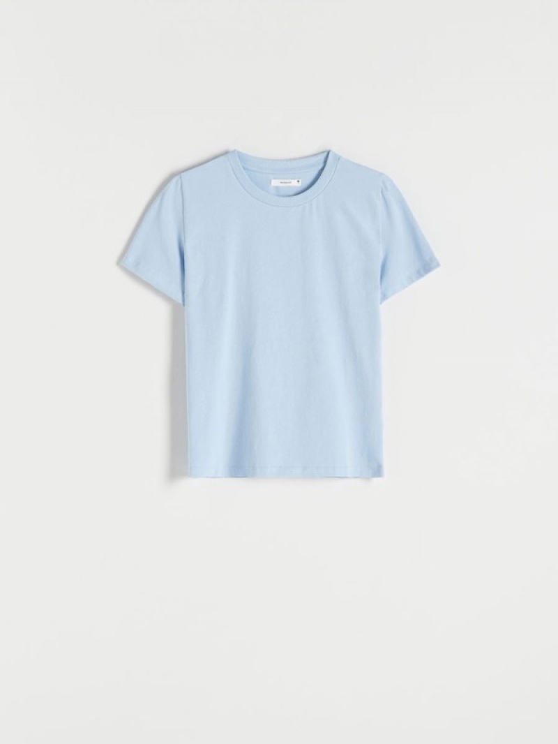 Reserved Slim Fit T-shirts Damen Blau | YVR-504367