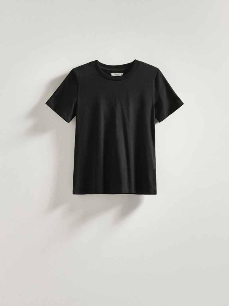 Reserved Slim Fit T-shirts Damen Schwarz | TMY-419832