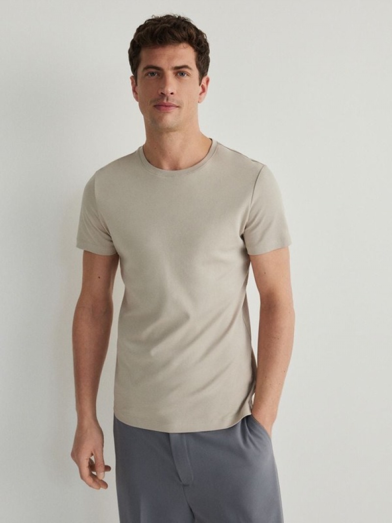 Reserved Slim Fit T-shirts Herren Braun | VHK-508297