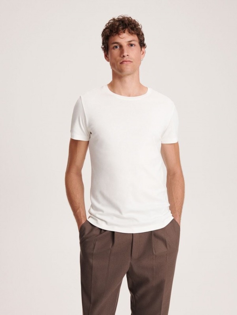 Reserved Slim Fit T-shirts Herren Weiß | CAD-257830