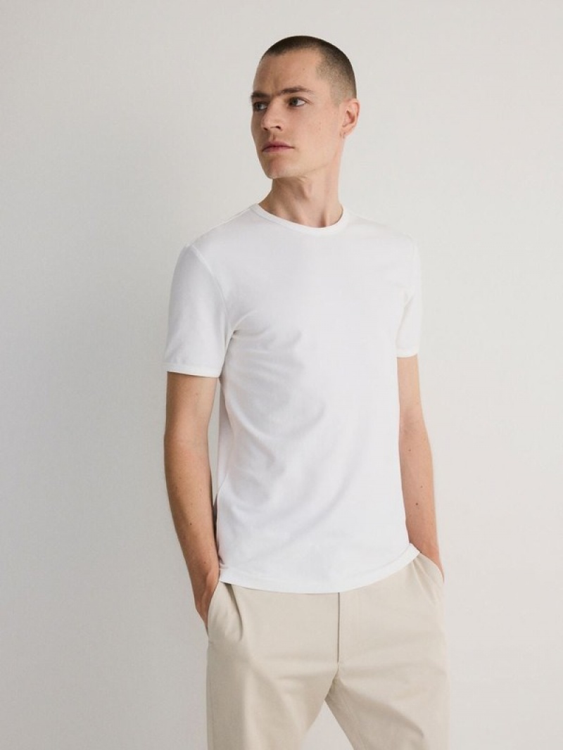 Reserved Slim Fit T-shirts Herren Weiß | YXL-627508