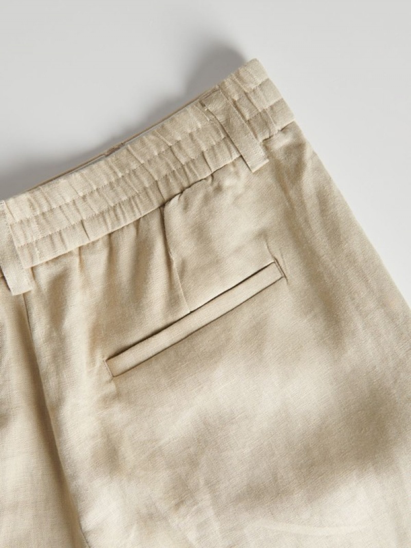 Reserved Slim Linen Anzüge Herren Beige | YND-604291