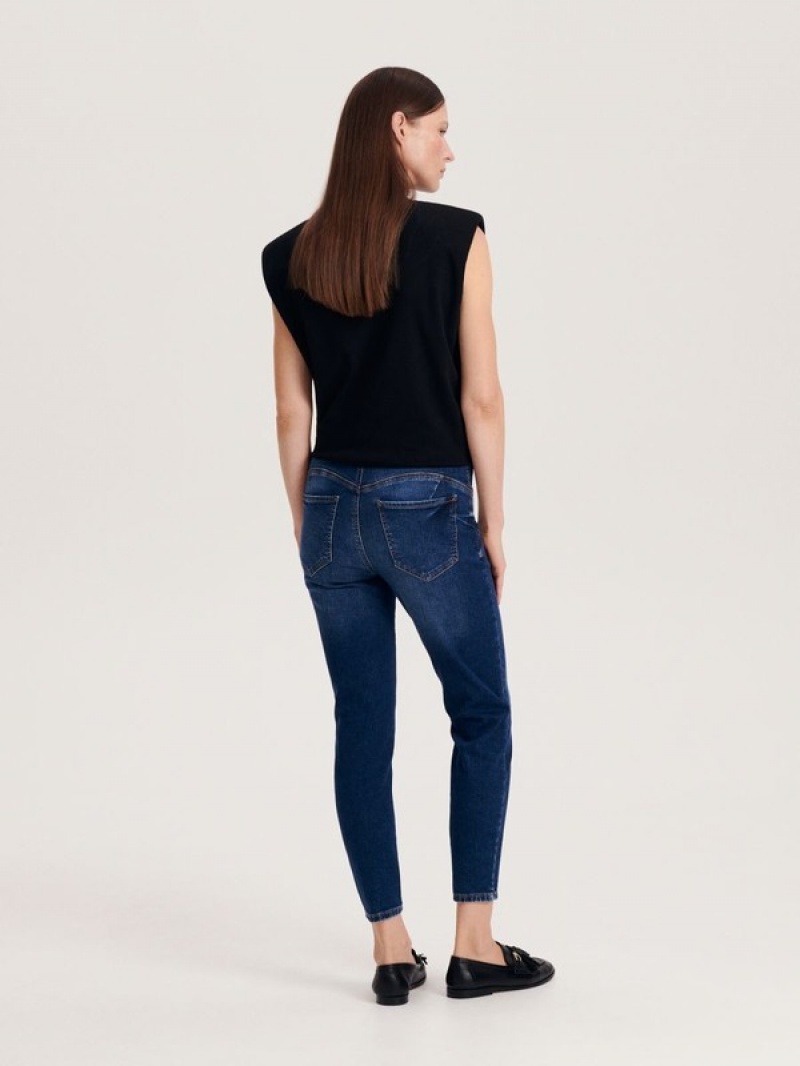 Reserved Slim Push Up Jeans Damen Navy | PWU-607542