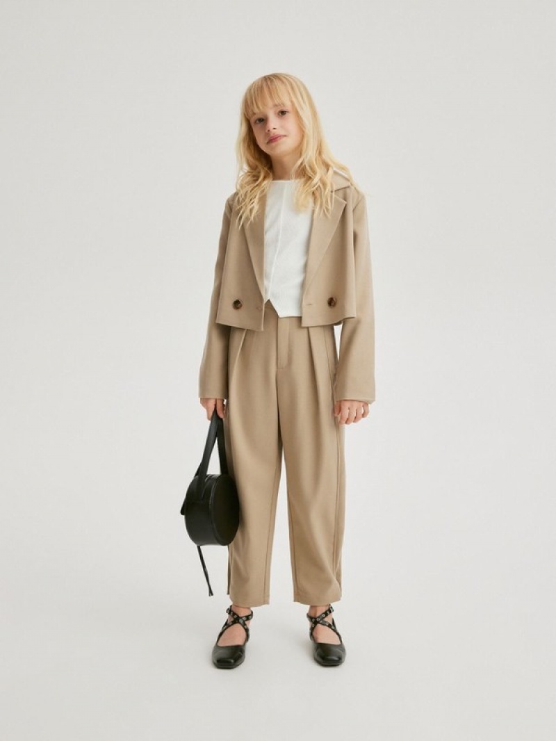 Reserved Smart Hosen Mädchen Beige | FOW-041267