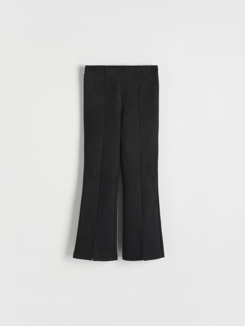 Reserved Split Hems Hosen Mädchen Schwarz | WOJ-023846