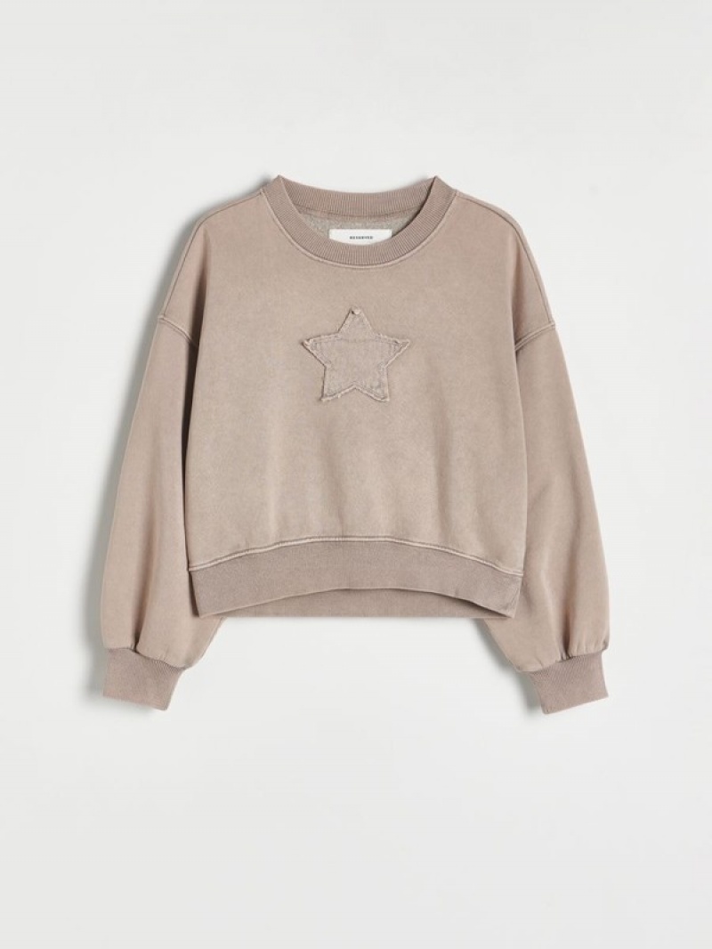 Reserved Star Motif Sweatshirts Mädchen Beige | XQU-861049