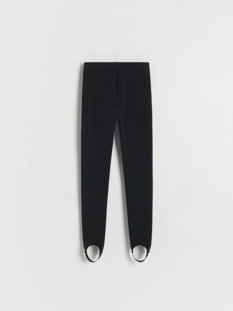 Reserved Stirrup Leggings Hosen Mädchen Schwarz | JMF-918074