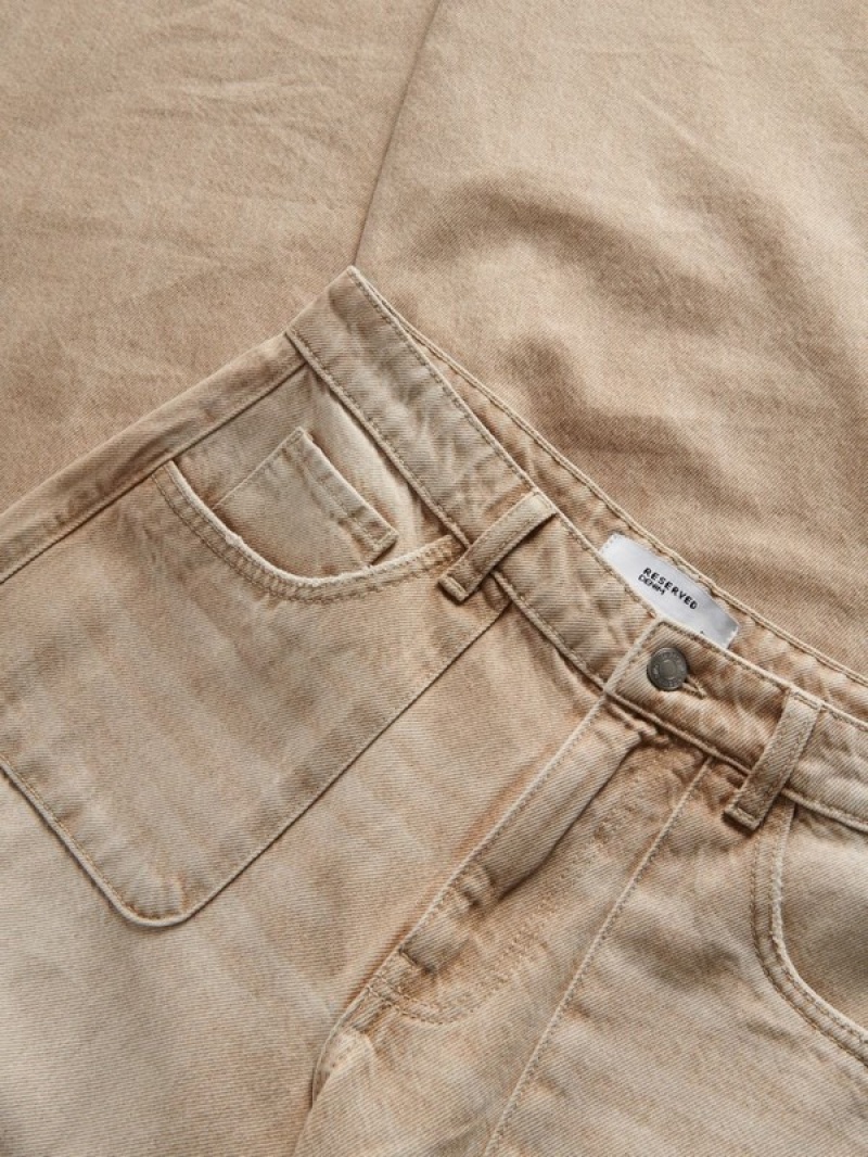 Reserved Straightpockets Jeans Damen Beige | FJZ-915847