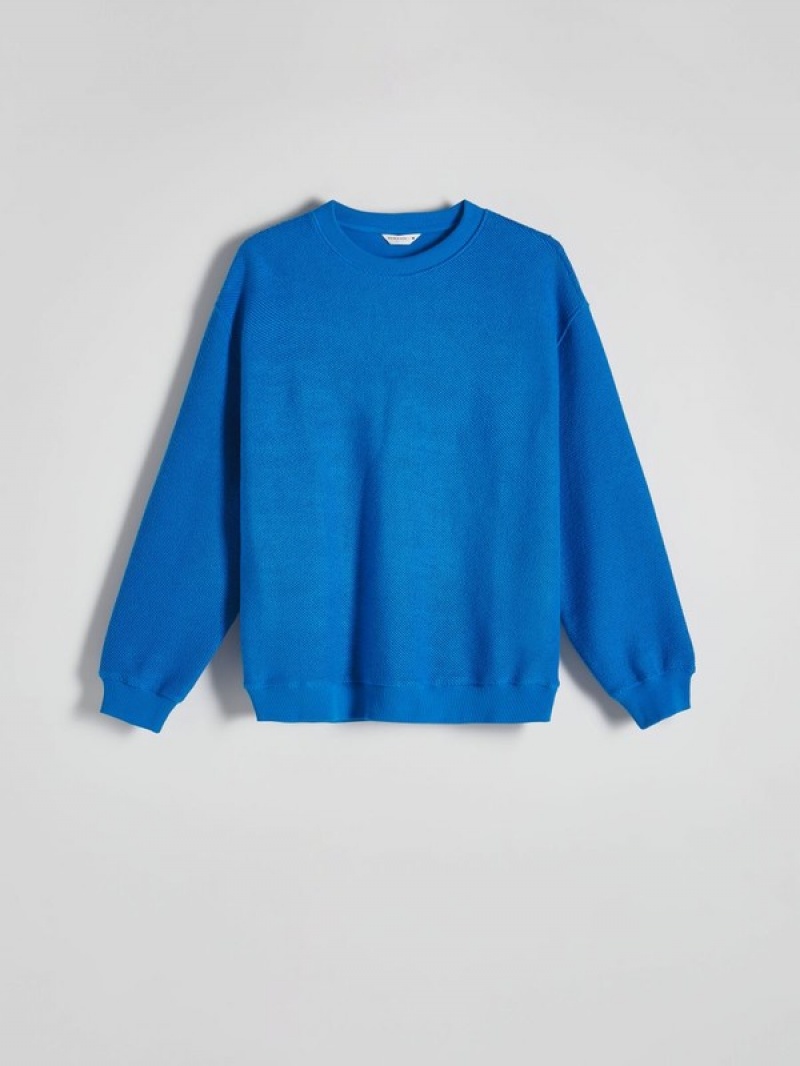 Reserved Structural Jersey Sweatshirts Herren Indigo | PWM-239615