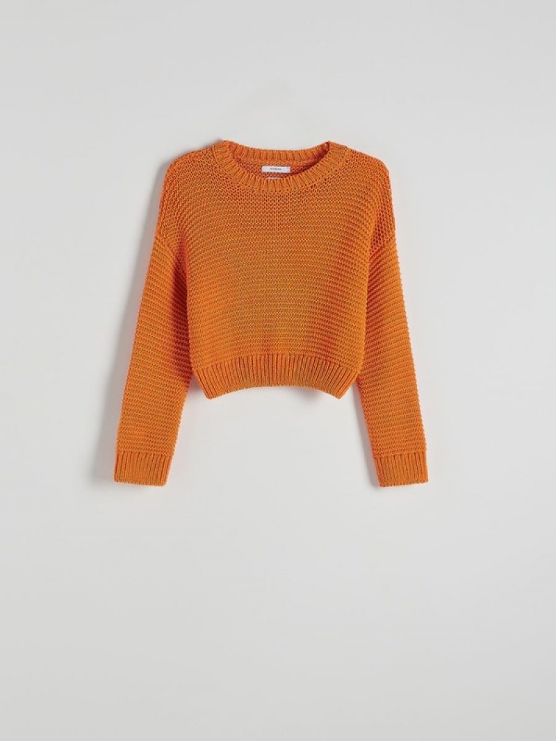 Reserved Structural Knit Pullover Damen Orange | FLD-691703