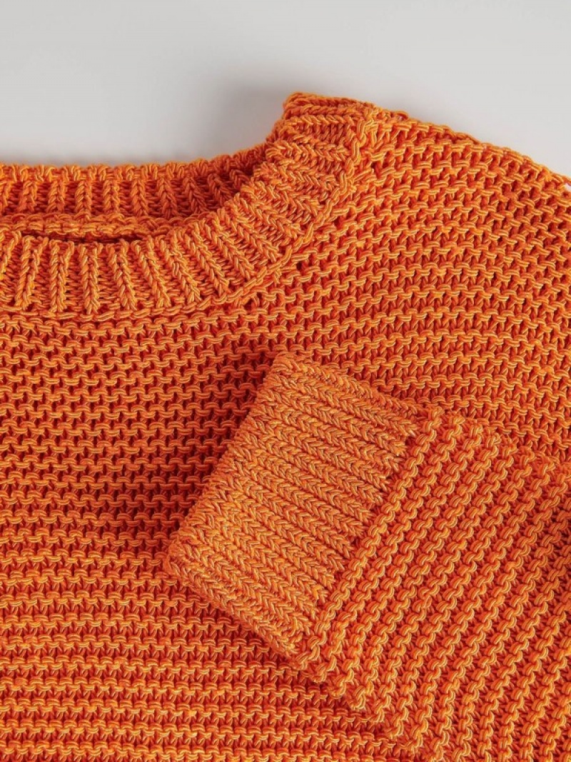 Reserved Structural Knit Pullover Damen Orange | FLD-691703