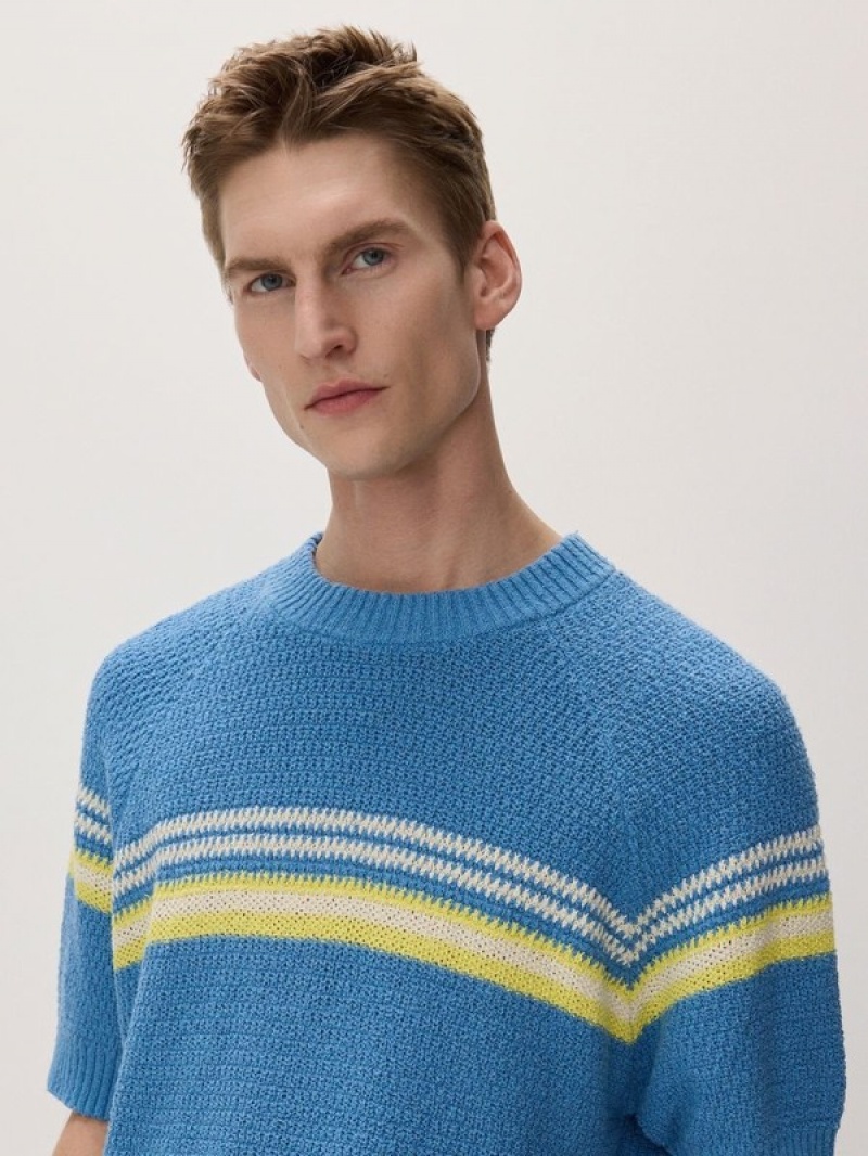 Reserved Structural Knit Pullover Herren Blau | UNH-789315