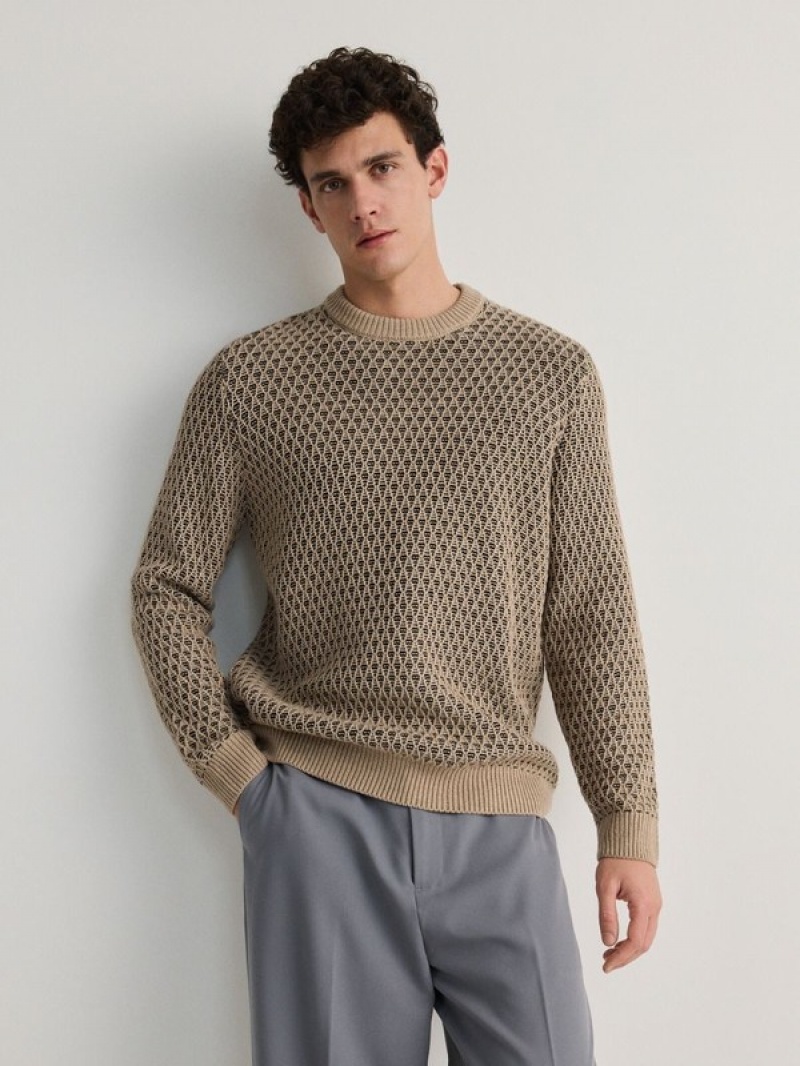 Reserved Structural Pullover Herren Beige | YHA-607935