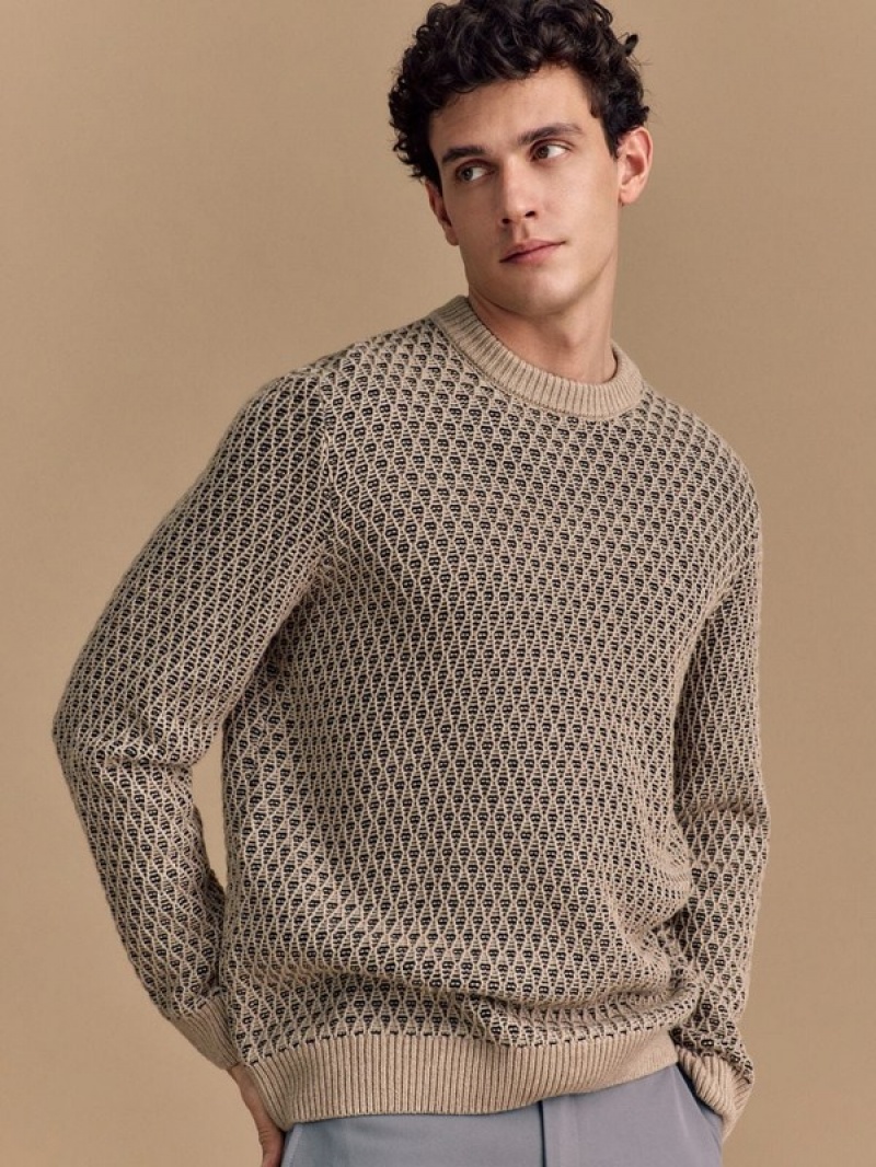 Reserved Structural Pullover Herren Beige | YHA-607935