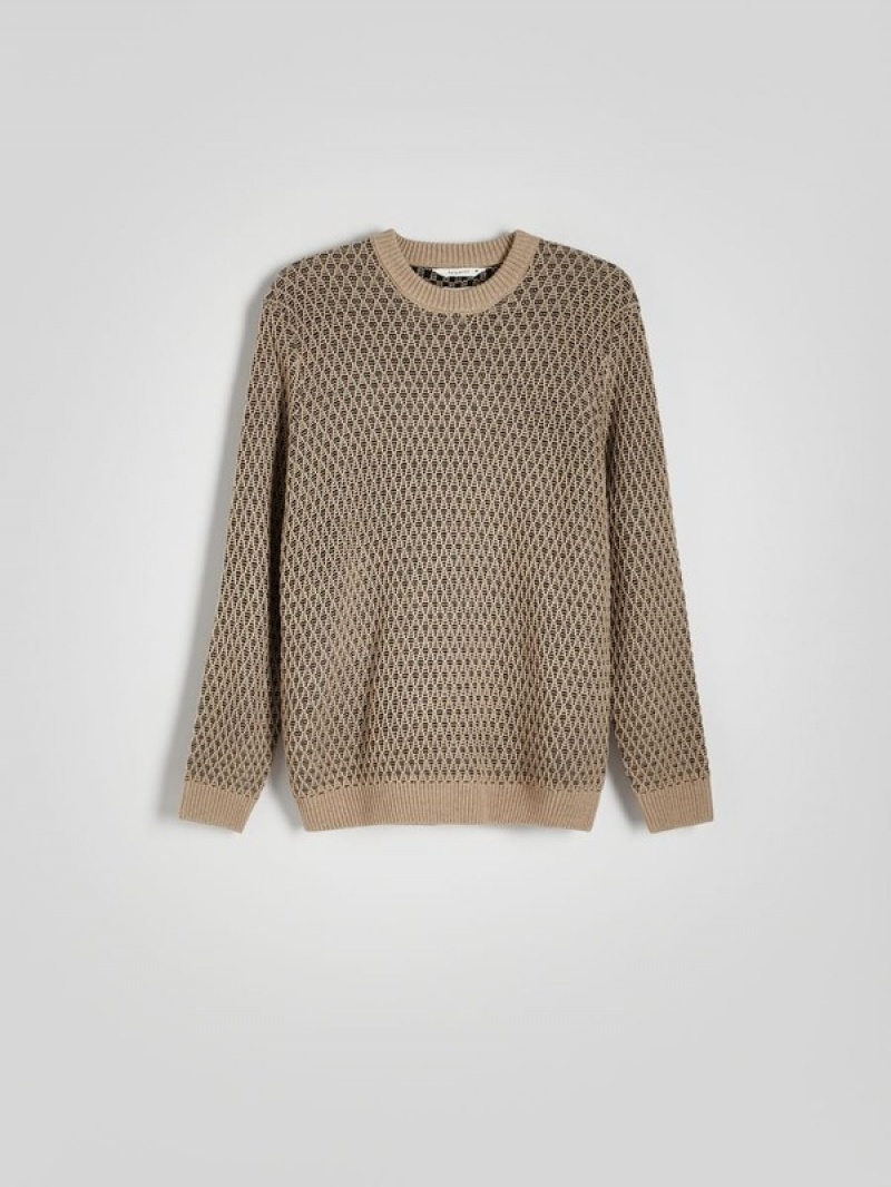 Reserved Structural Pullover Herren Beige | YHA-607935