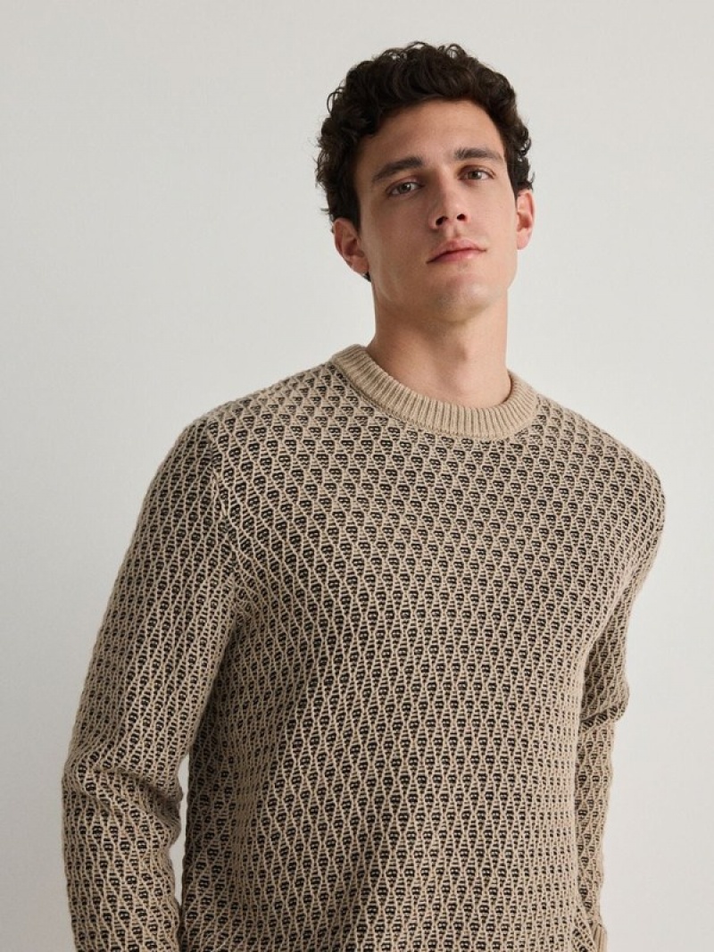 Reserved Structural Pullover Herren Beige | YHA-607935