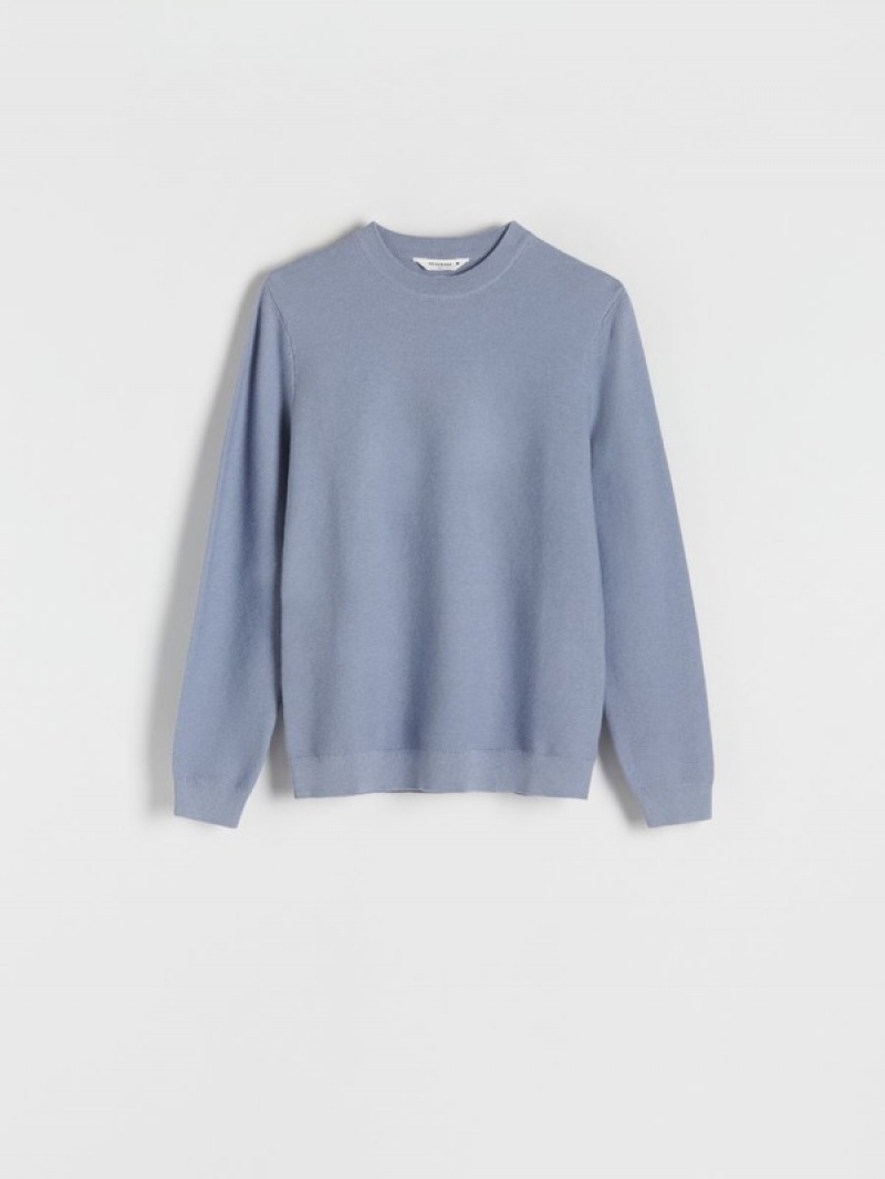 Reserved Structural Pullover Herren Hellblau | QSJ-043517