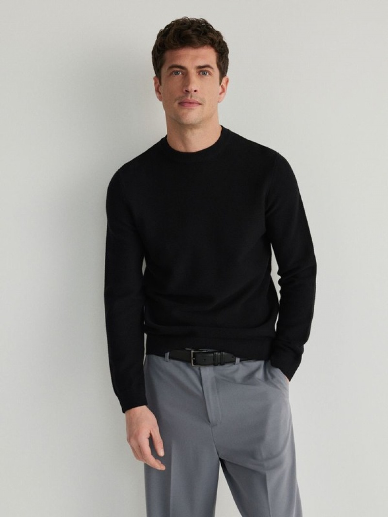 Reserved Structural Pullover Herren Schwarz | BDM-590327