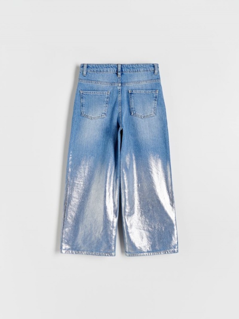 Reserved Super Weite Legshiny Legs Jeans Mädchen Blau | RDJ-934786