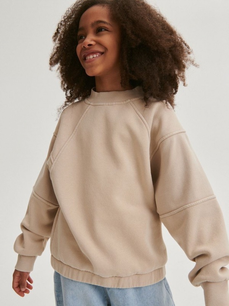 Reserved Sweatstitching Sweatshirts Mädchen Beige | CBW-691570