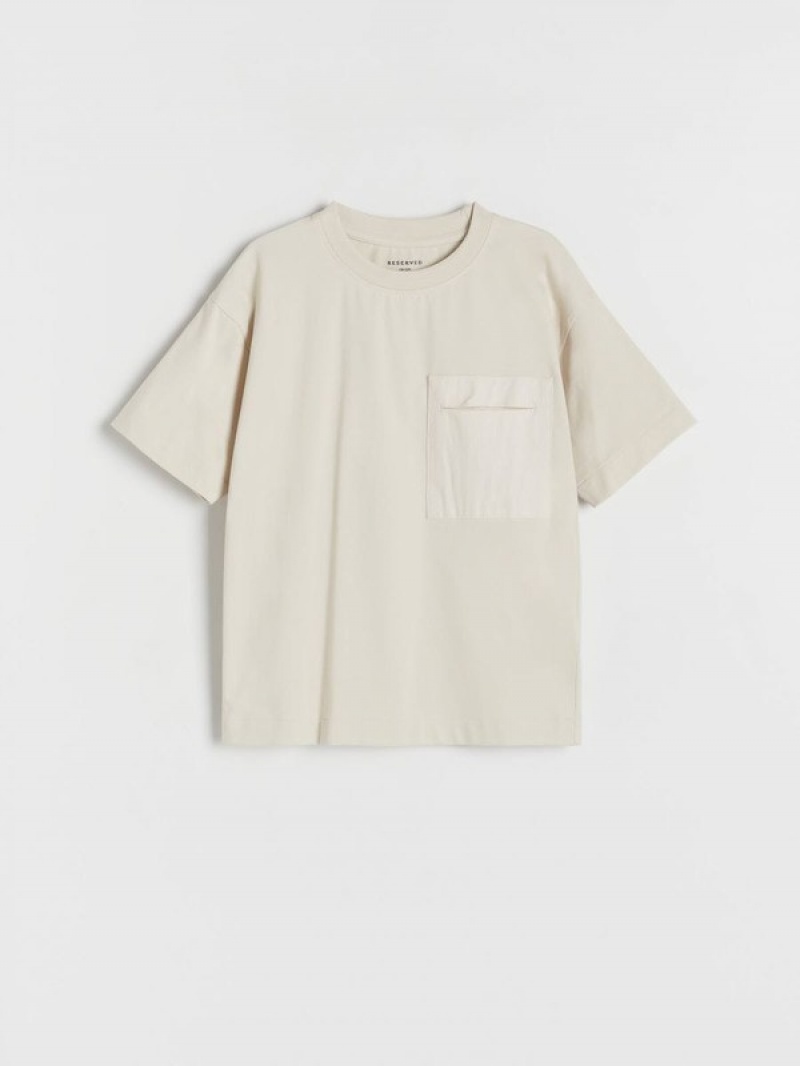 Reserved T-a Pocket T-shirts Jungen Beige | GXT-612408