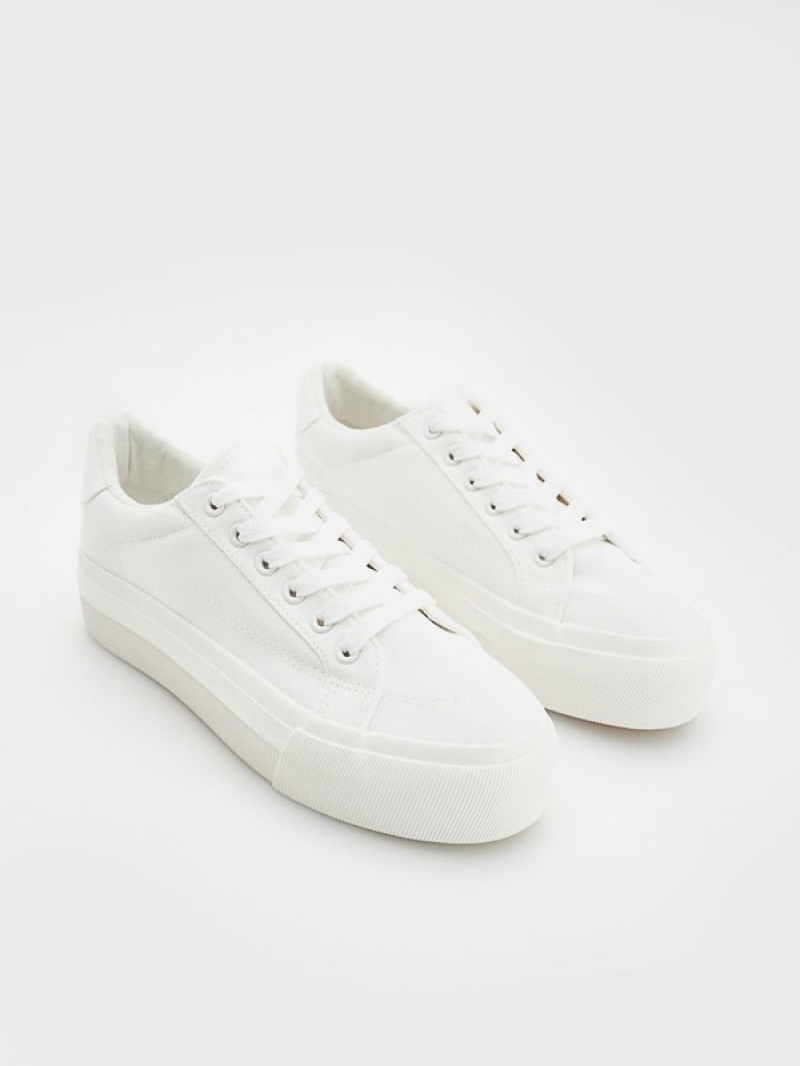 Reserved Thick Sole Sneakers Damen Weiß | XVU-851326