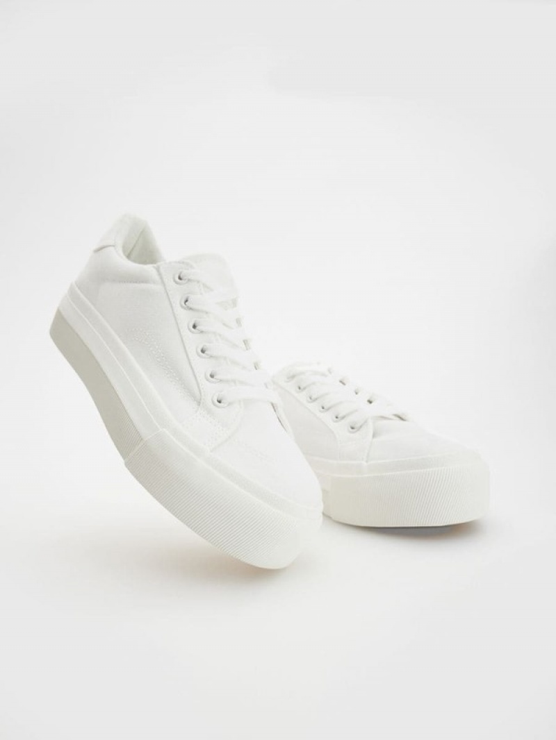 Reserved Thick Sole Sneakers Damen Weiß | XVU-851326