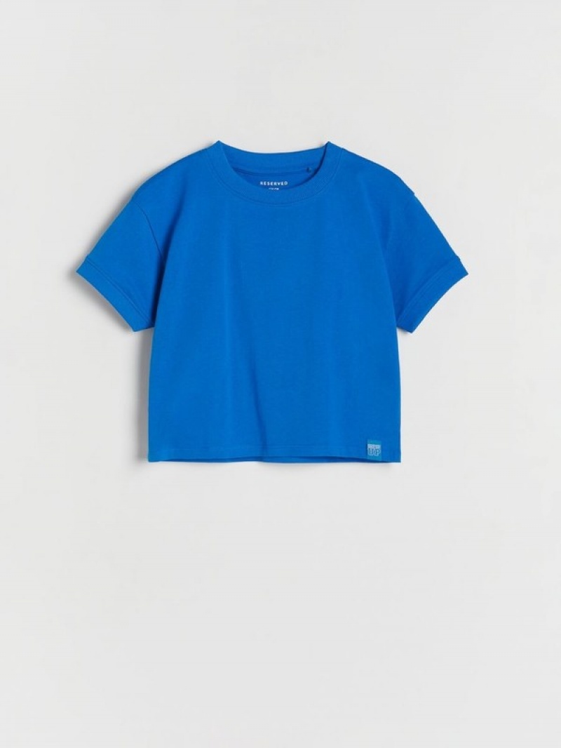 Reserved T-patch T-shirts Mädchen Blau | BVM-671053