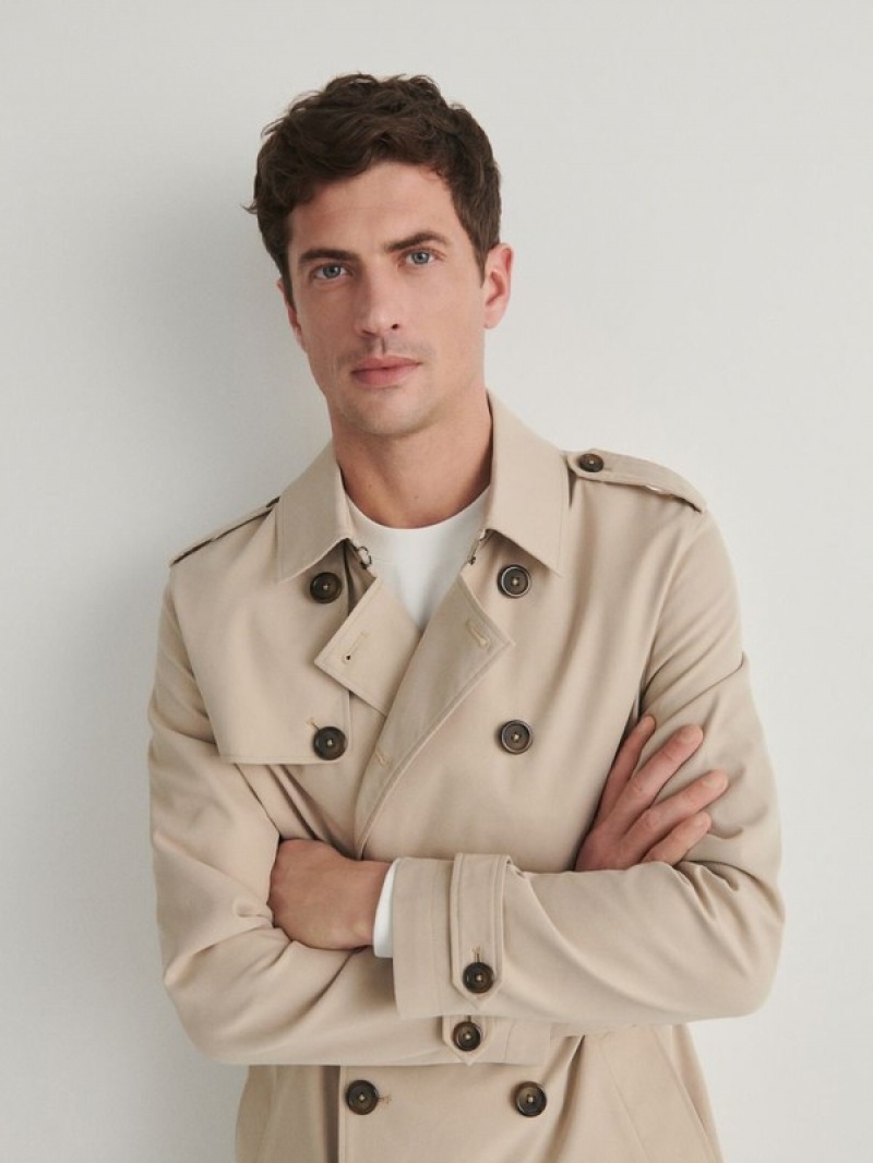 Reserved Trench With Mäntel Herren Beige | TWG-120743