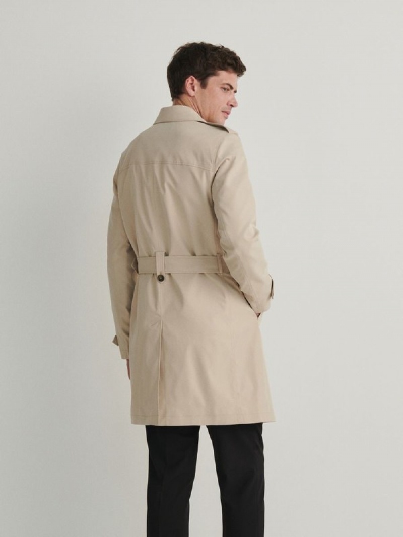 Reserved Trench With Mäntel Herren Beige | TWG-120743