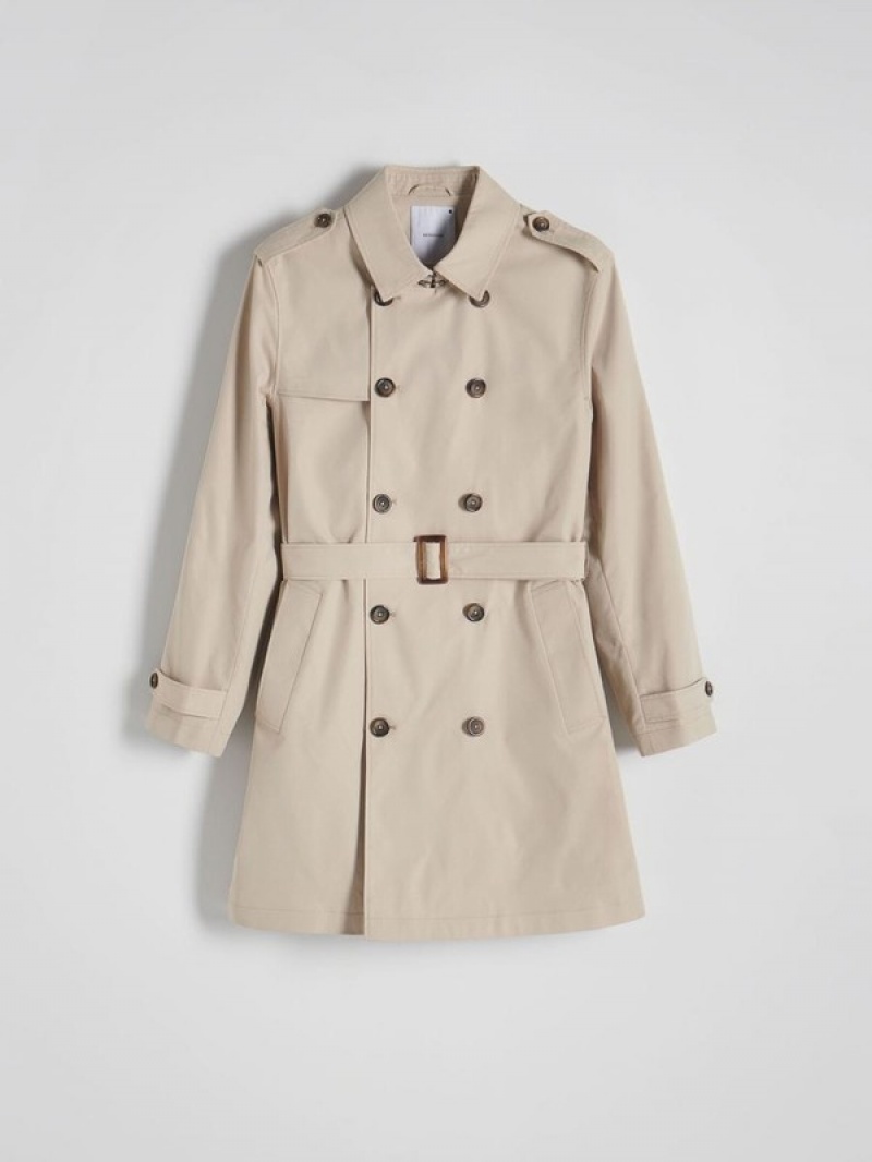 Reserved Trench With Mäntel Herren Beige | TWG-120743