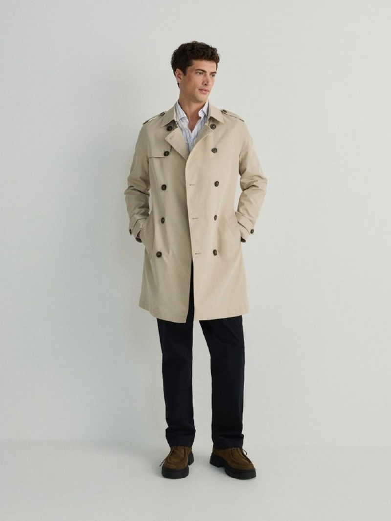 Reserved Trench With Mäntel Herren Beige | WCE-903874