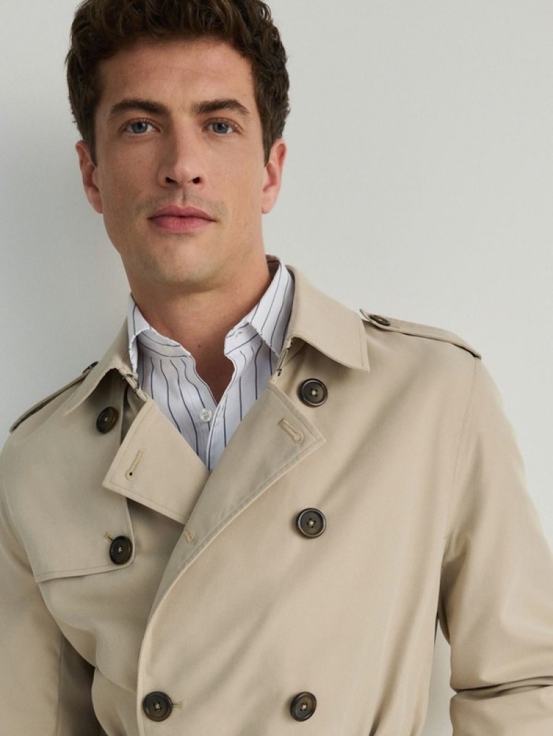 Reserved Trench With Mäntel Herren Beige | WCE-903874