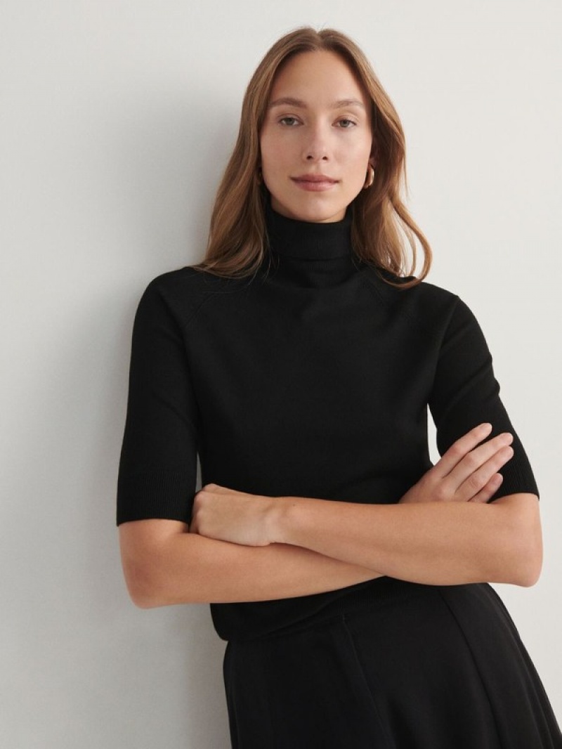 Reserved Turtleneck Hemd Damen Schwarz | ESA-682037