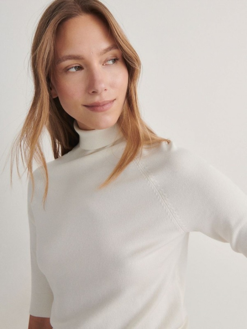 Reserved Turtleneck Hemd Damen Weiß | ITU-943870