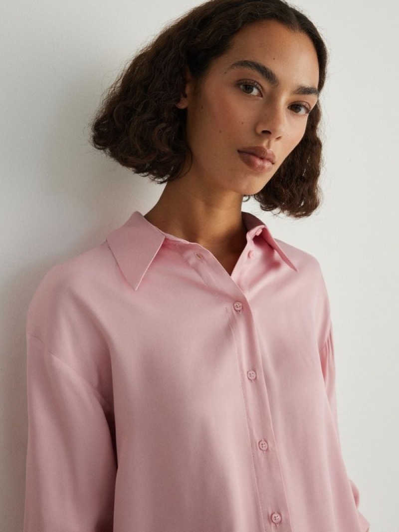 Reserved Viscose Hemd Damen Rosa | UKG-258149