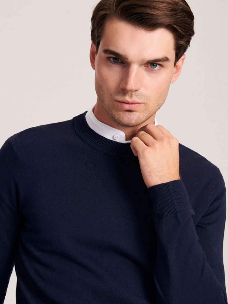 Reserved Viscose Rich Pullover Herren Navy | WTC-365827