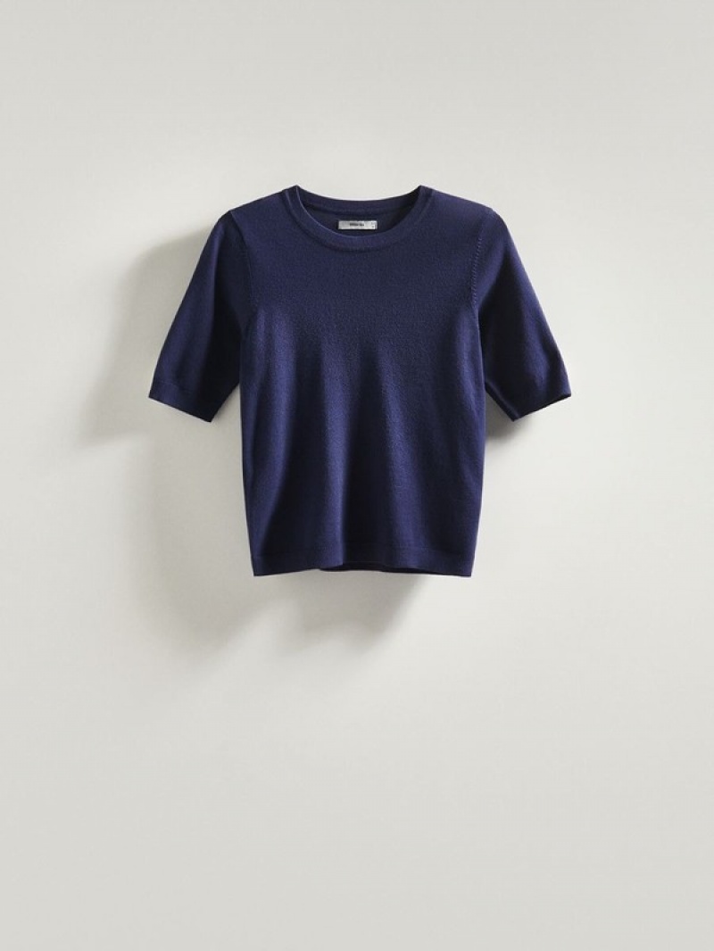 Reserved Viscose Rich Top Pullover Damen Navy | HKE-516082