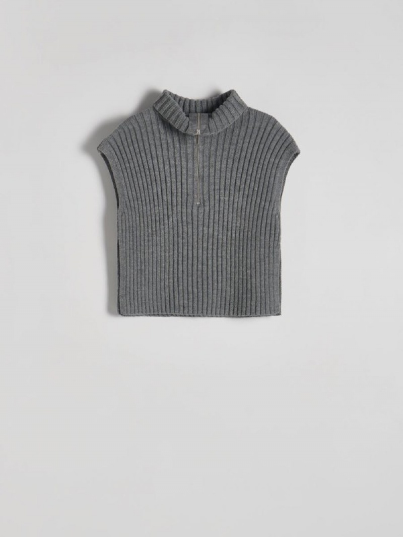 Reserved Waistwool Pullover Damen Grau | NHG-405367