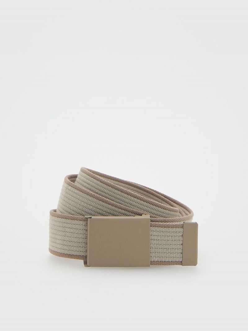 Reserved Webbingbuckle Gürtel Herren Beige | RYQ-137245