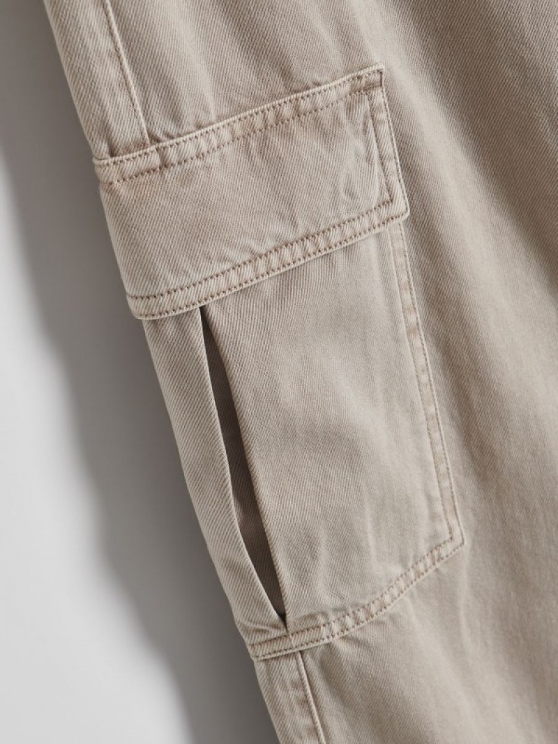 Reserved Weite Leg Cargo Jeans Damen Beige | YJL-836294